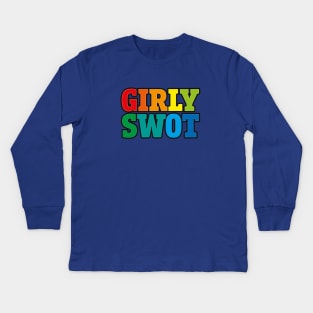 Girly swot (rainbow) Kids Long Sleeve T-Shirt